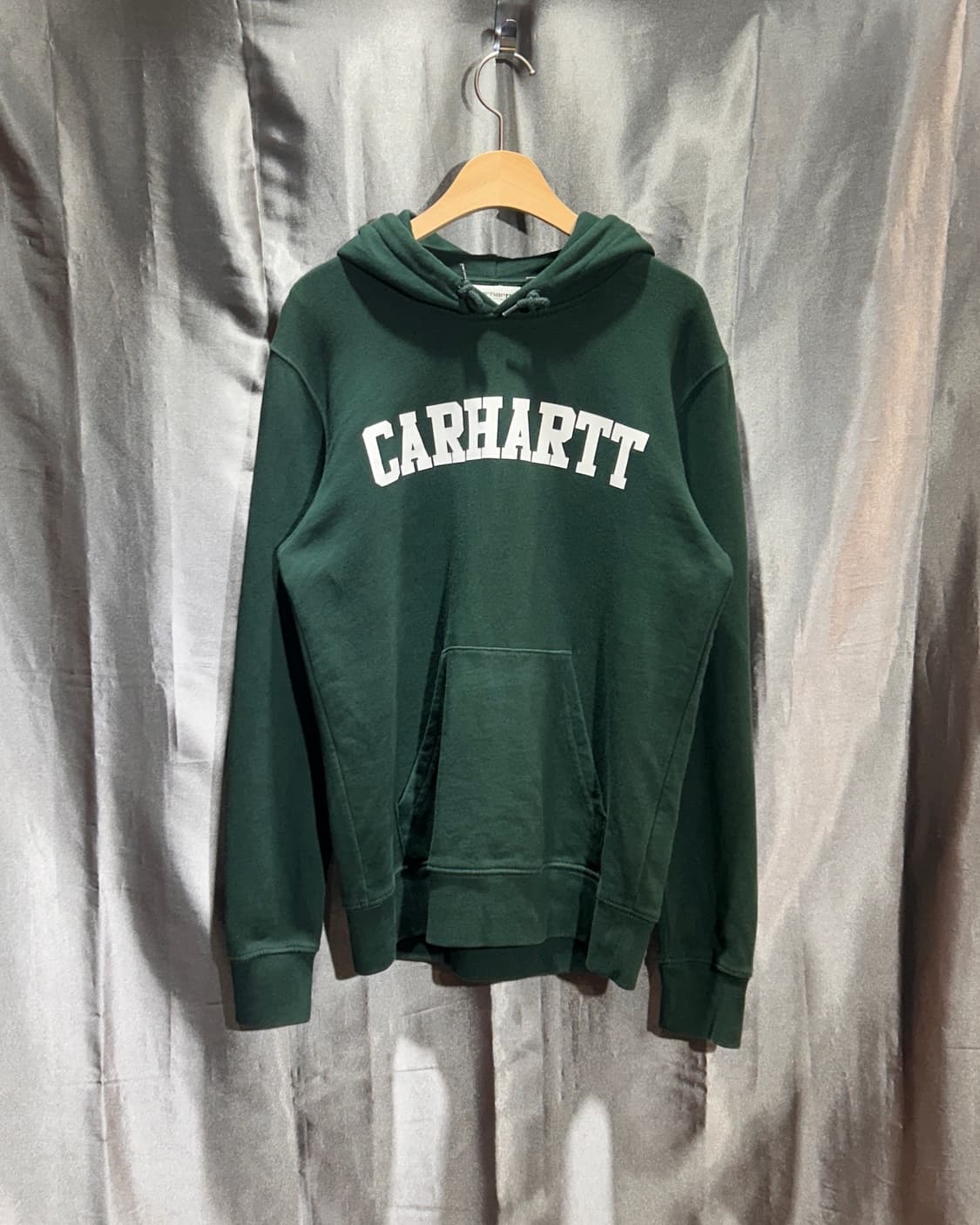 S CARHARTT 칼하트 포레스트 그린 로고 후드티 상품이미지2