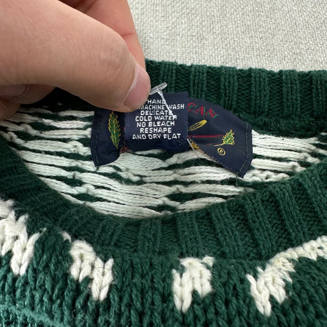 95 90s 메이드인 USA 코튼 패턴 니트 상품이미지3