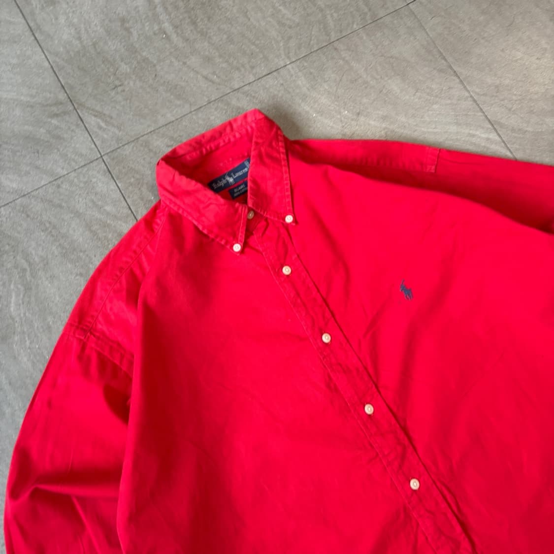 폴로 정품 레드 옥스포드 클래식 로고 긴팔 셔츠 상품이미지2