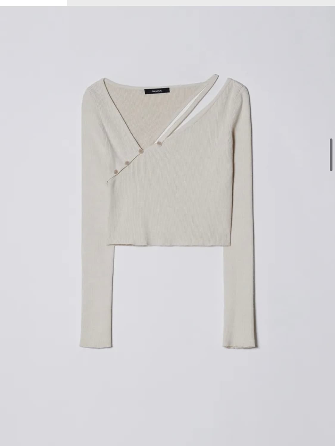 다이애그널 니트 STRAP BUTTON KNIT TOP (ivory) 상품이미지2