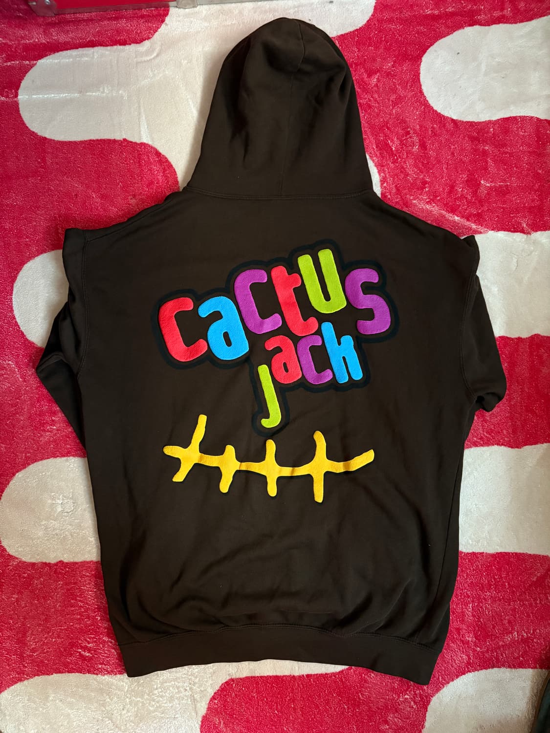 [L] 트래비스 스캇 캑투스잭 맥도날드 스마일 후드 브라운 상품이미지1