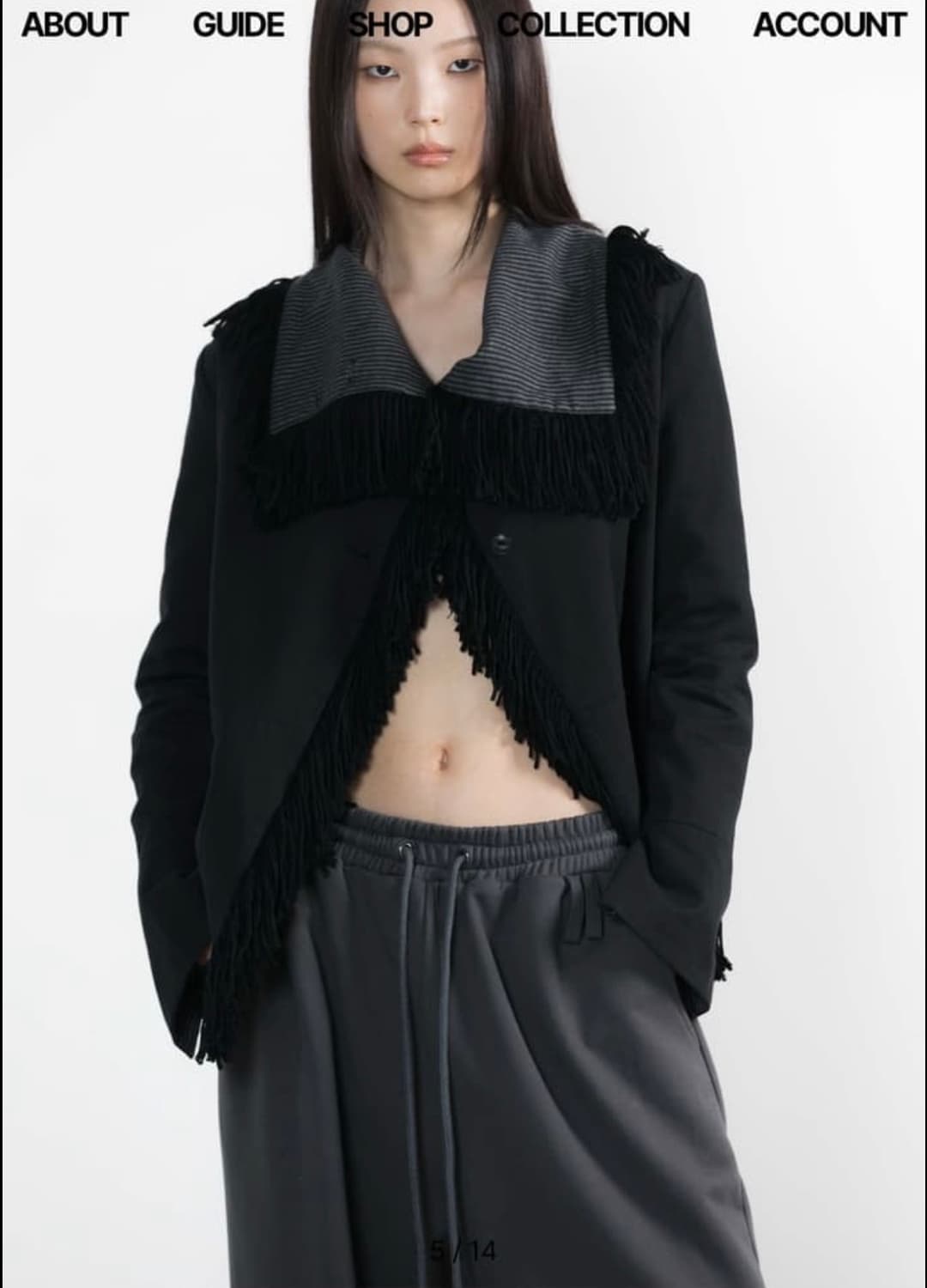 wet tag/high neck fringe jacket (black) 상품이미지1