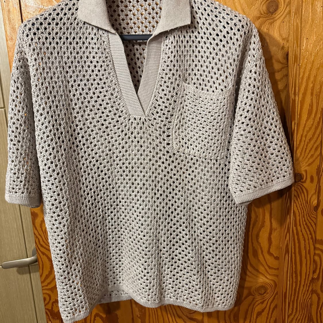 브루넬로 쿠치넬리 그물 니트 반팔 폴로 셔츠 상품이미지3