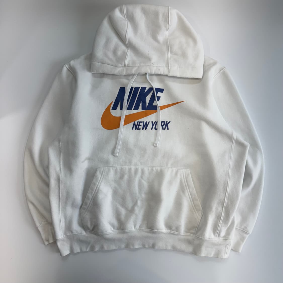 Nike 나이키 블루 로고 화이트 기모 후드티 상품이미지3