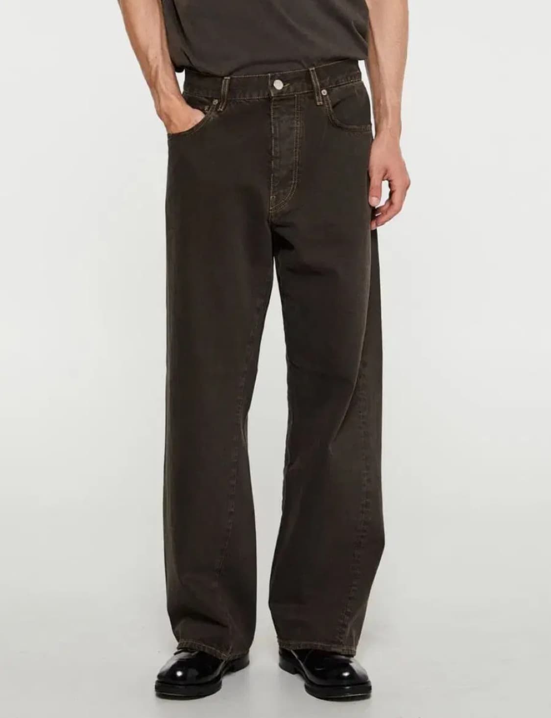 32/32 선플라워 와이드트위스트데님 빈티지브라운 판매합니다. 상품이미지1