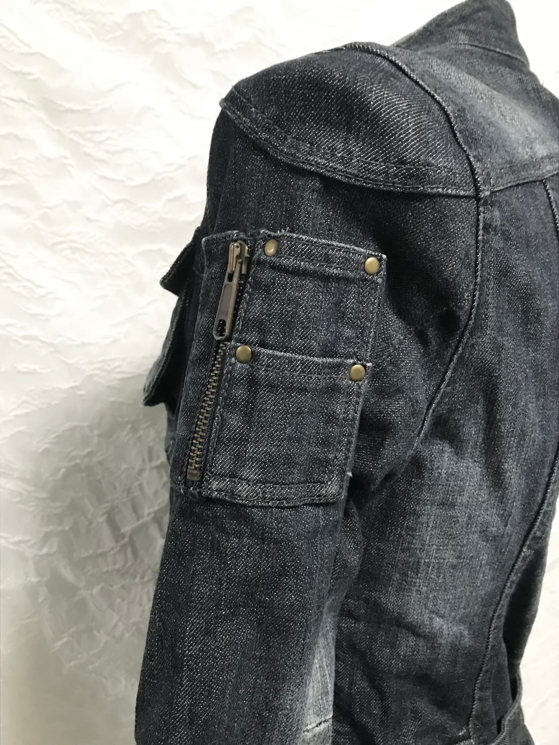빈티지 00s y2k 카고 포켓 바이커 데님 자켓 상품이미지8