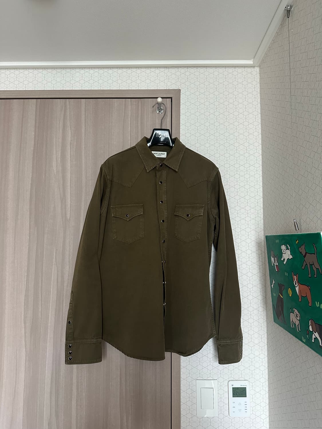 생로랑 웨스턴 셔츠 카키 XL 상품이미지1