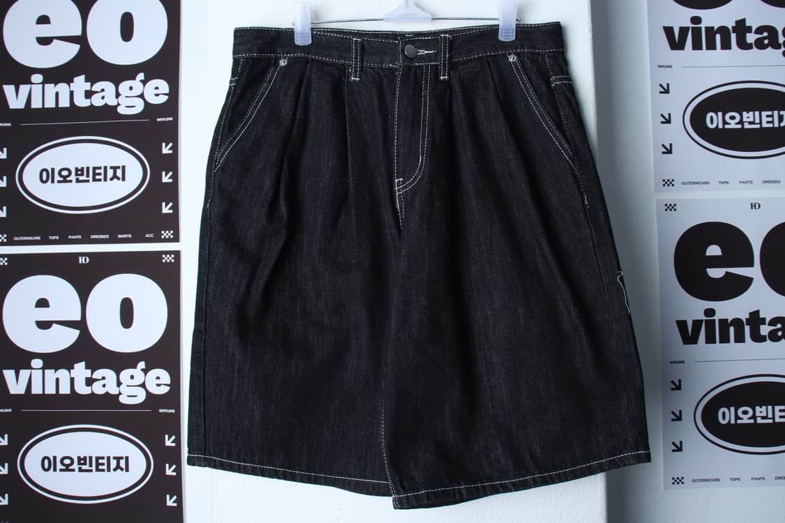 (M-L) 트릴리온 반바지 팬츠 버뮤다 데님 생지 스티치-P1P10250 상품이미지2
