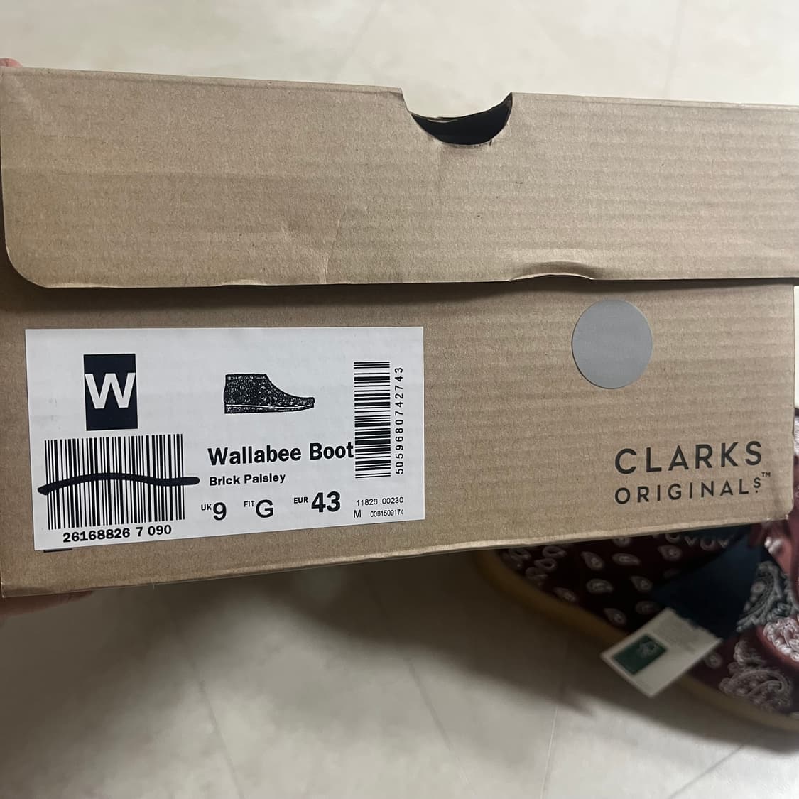 [새상품]클락스 왈라비 부츠 브릭 페이즐리 260 270 280 상품이미지8