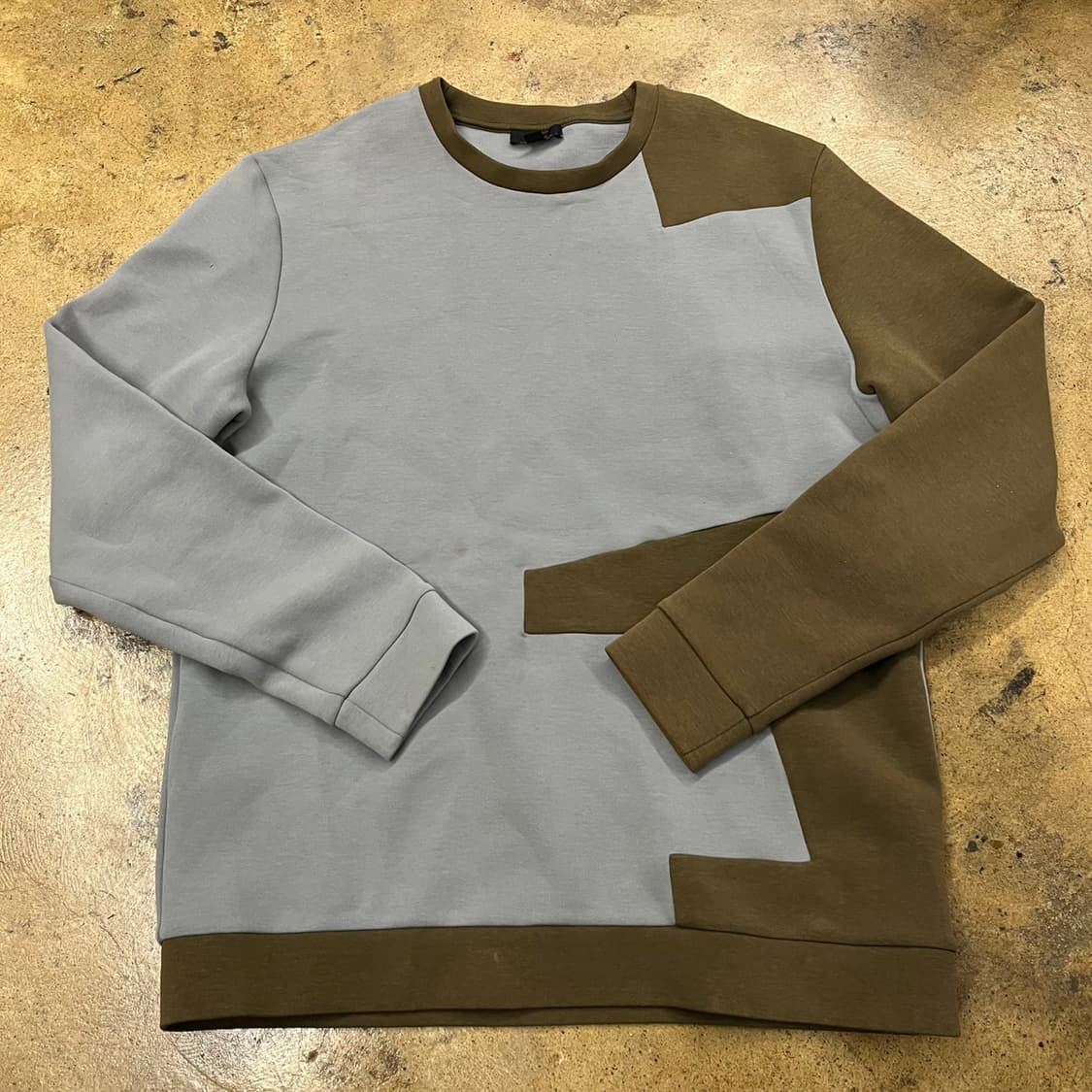 [정품/M] 코스 배색 긴팔 티셔츠 그레이 브라운 b17 상품이미지2