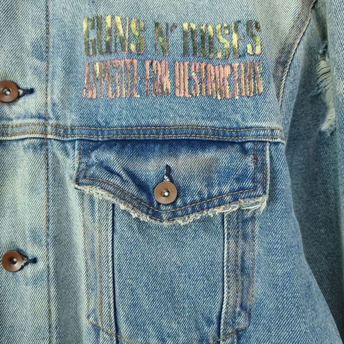 [에이치앤엠] 건즈앤로지스 디스트로이드 오버핏 데님 자켓 M20124 상품이미지6