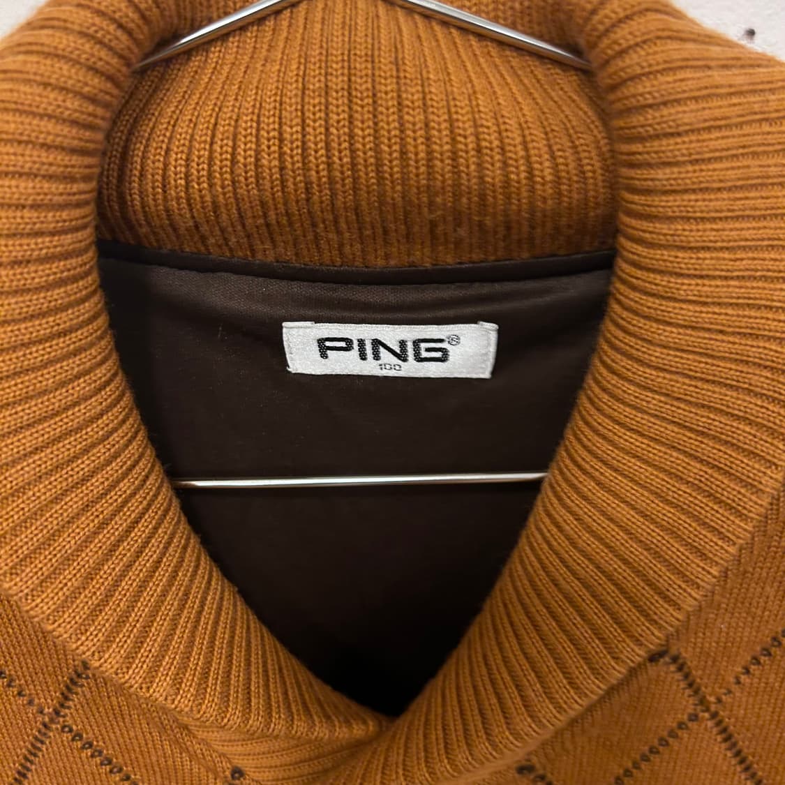 PING 골프 와플 브이넥 카라 니트 베스트 상품이미지3