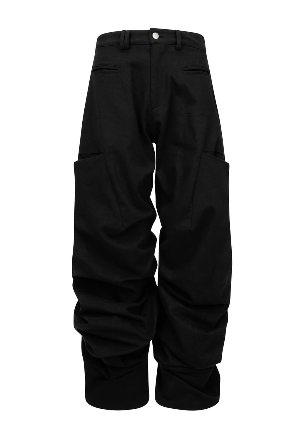 나체 핀턱 와이드 팬츠(UNISEX) 블랙 상품이미지2