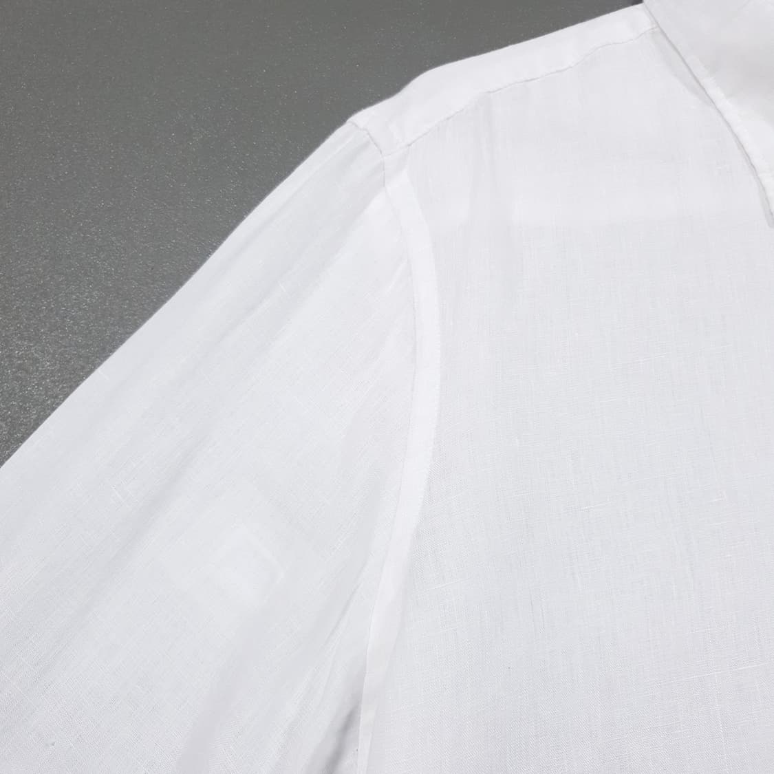 XL) 헨리코튼 신형 22ss 빈티지 솔리드 린넨 셔츠 남방 화이트 상품이미지5