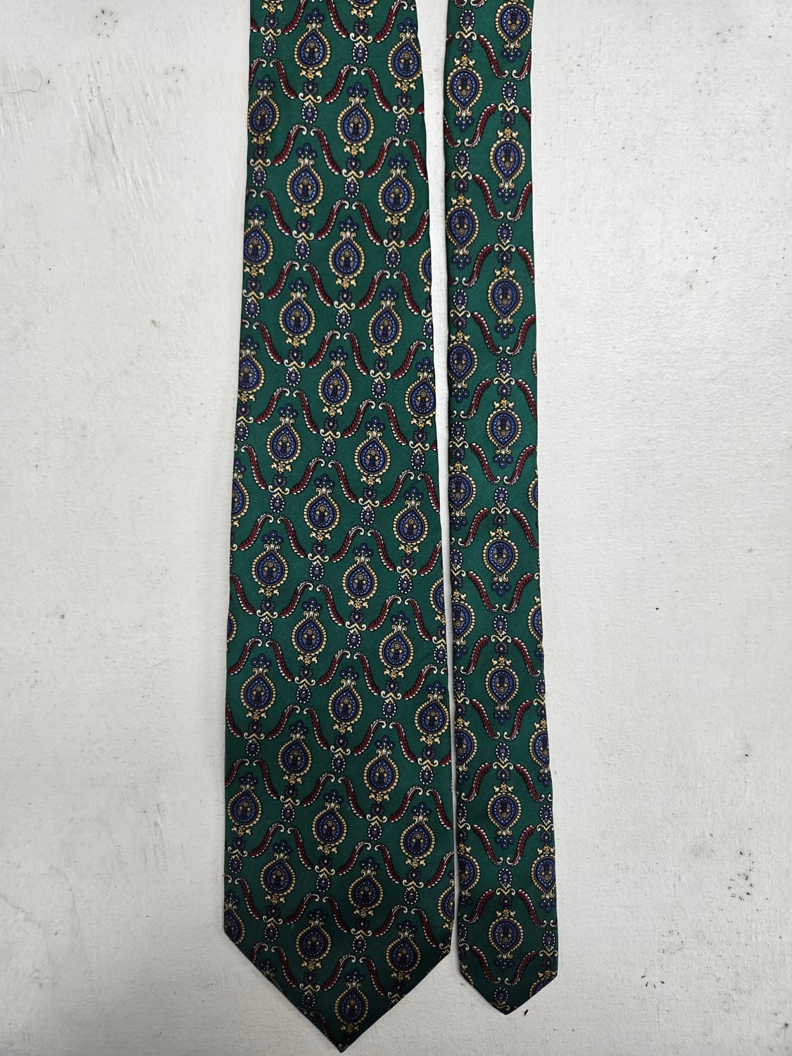 펜디 빈티지 페이즐리 패턴 실크 넥타이 그린 상품이미지1