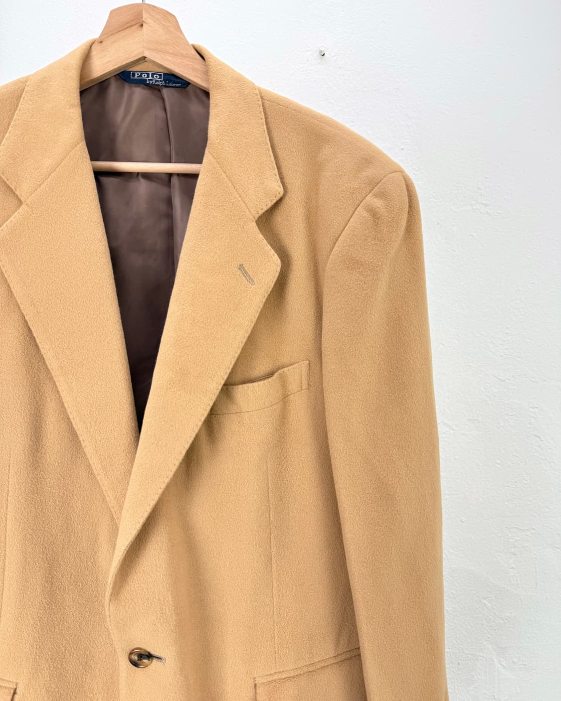 90s 폴로 랄프로렌 캐멀 테일러드 2b 울 블레이저 자켓 상품이미지3