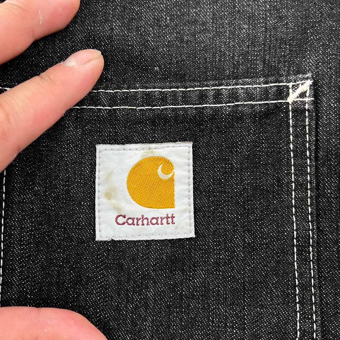 100 칼하트 흑청 데님 초어 자켓 상품이미지4