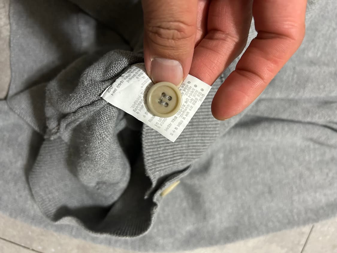 라코스테 라이트 그레이  코튼니트 빈티지 가디건 100size  상품이미지5