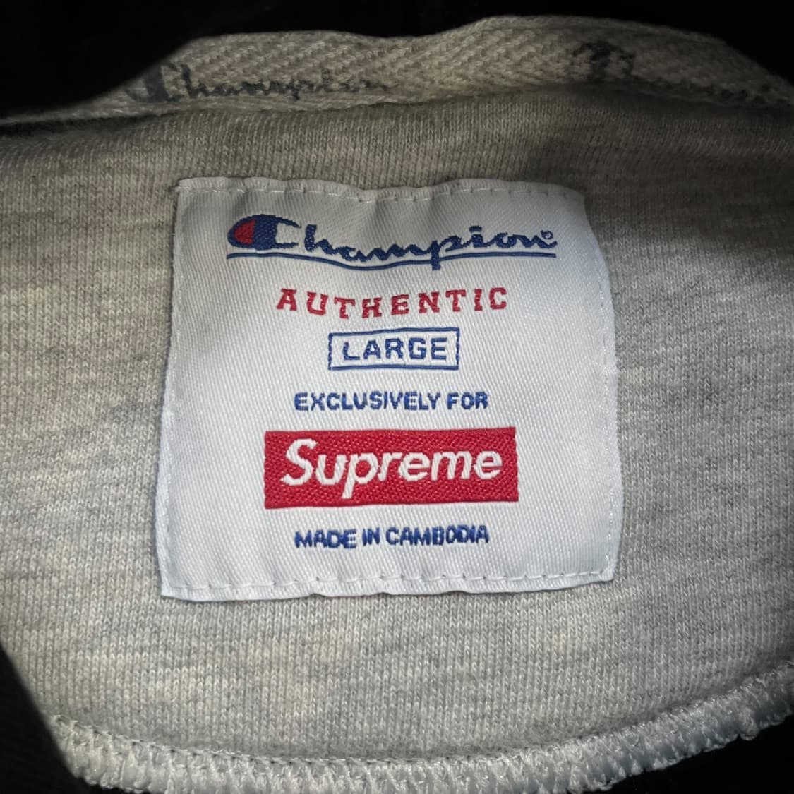 슈프림 x 챔피온 더블 로고 후드티 블랙 상품이미지4