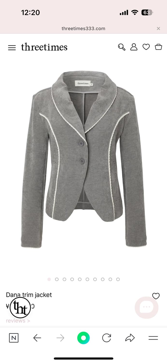 쓰리타임즈 Dana Trim Jacket M사이즈 상품이미지1