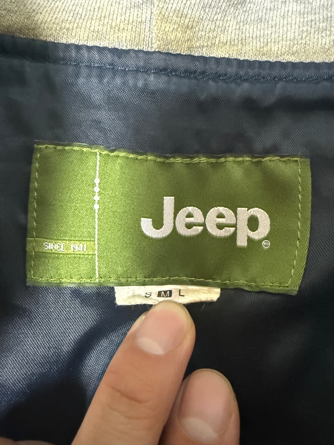 Jeep 네이비 배색 후드 야구 점퍼 M 5만 상품이미지2