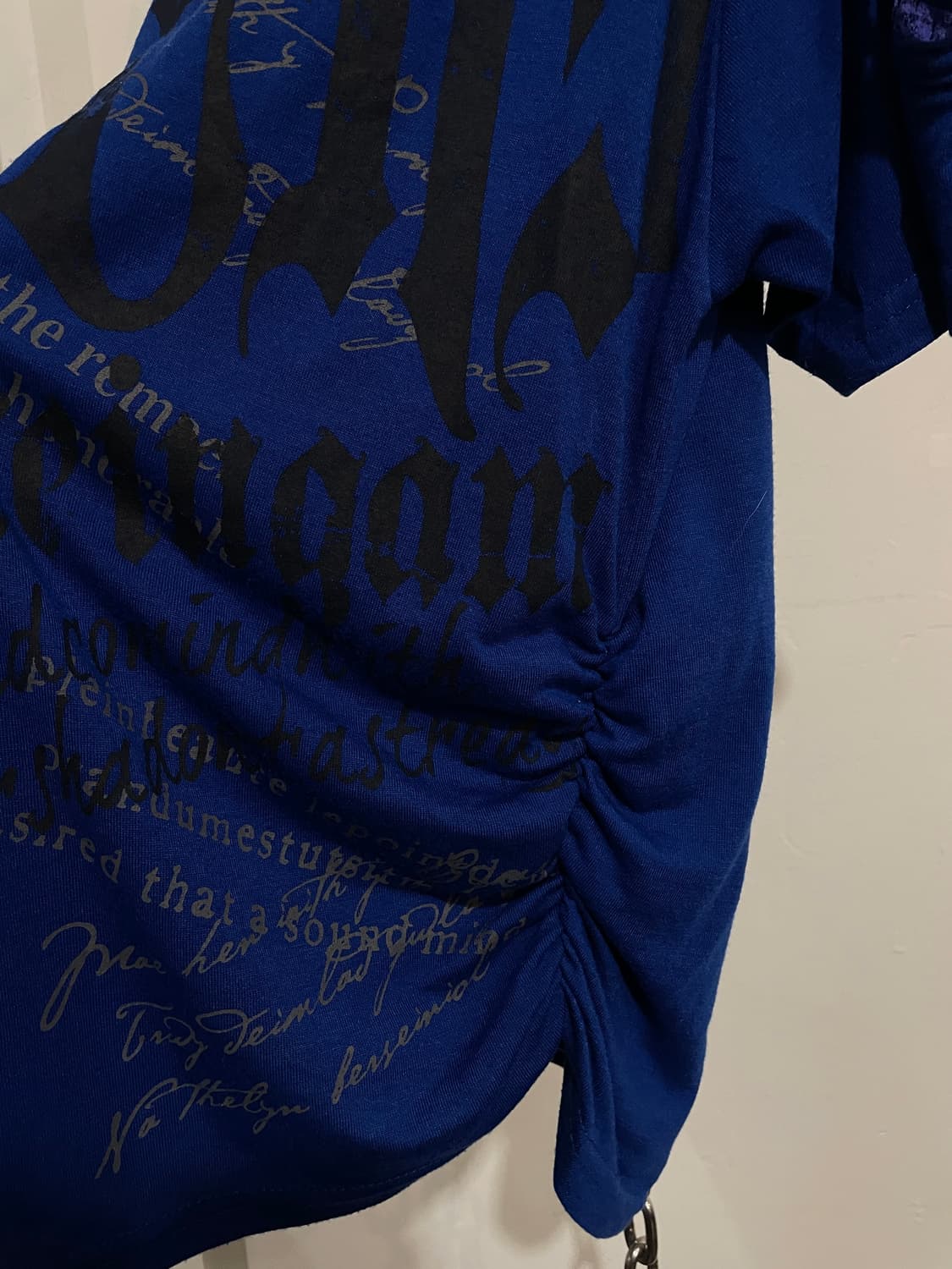 dig deep 디그딥 그런지 디테일 레이스 블루 티셔츠 갸루 상품이미지6