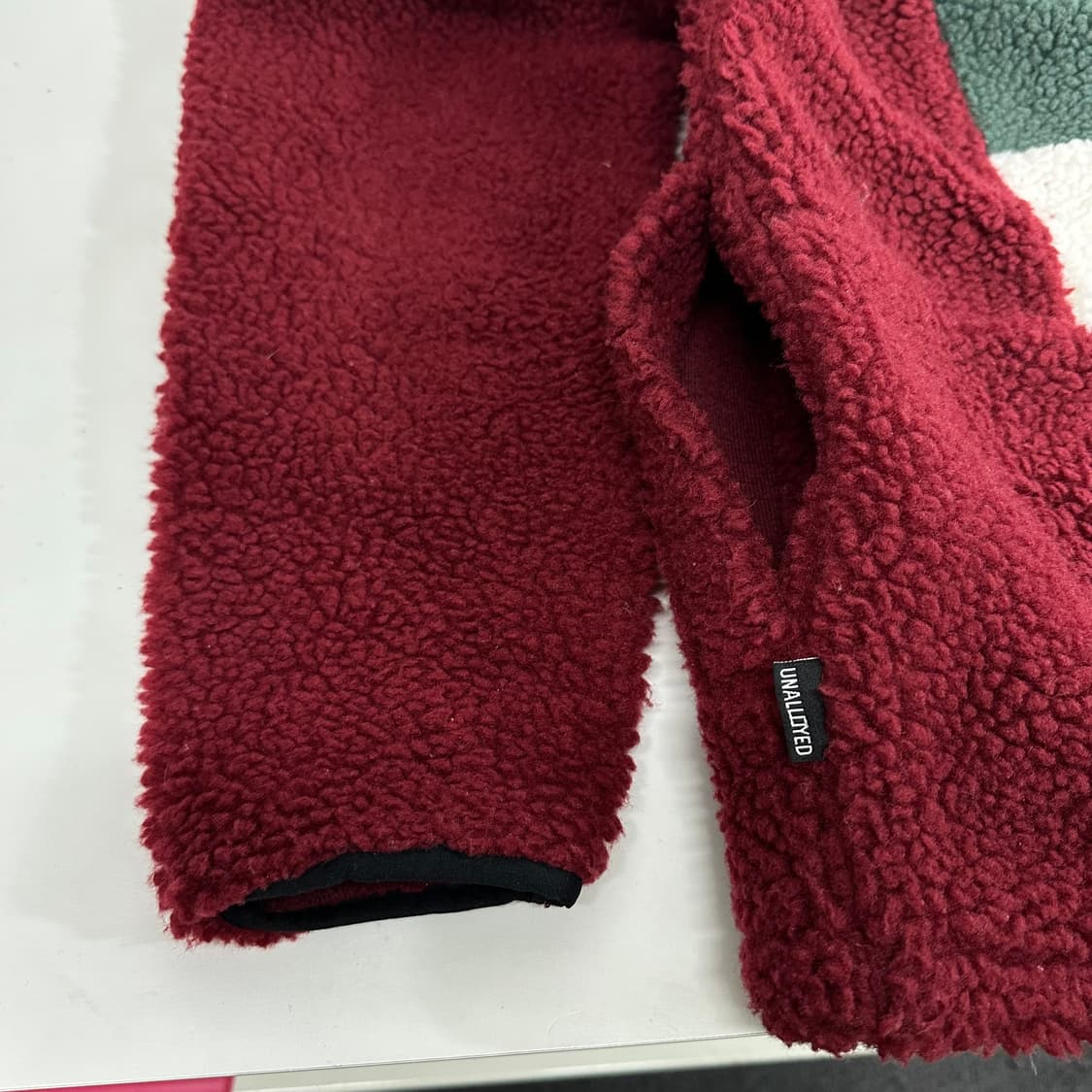 L 어널로이드 버건디 백로고 오버핏 후리스자켓 상품이미지3