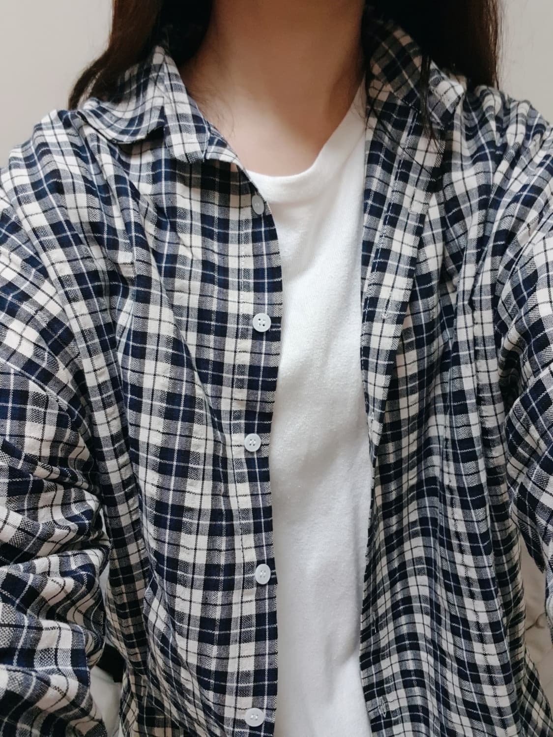 블랙화이트 체크셔츠 상품이미지1