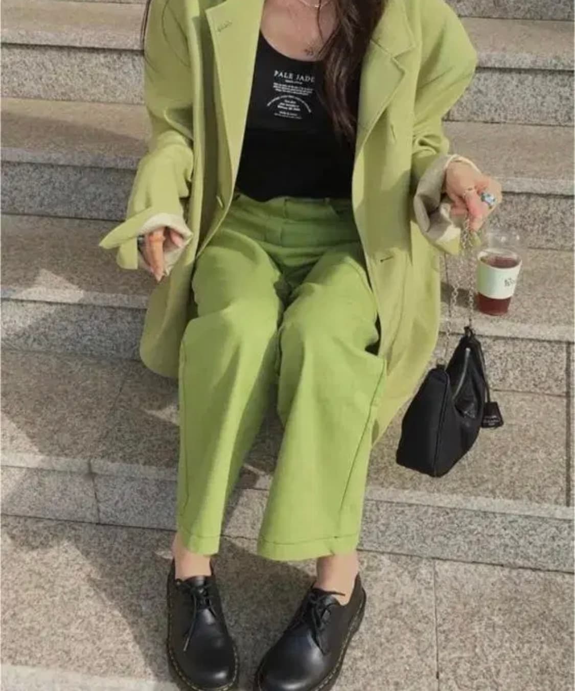 [무배]페일제이드 오버핏 자켓 오버사이즈 블레이저(올리브 그린) 상품이미지4