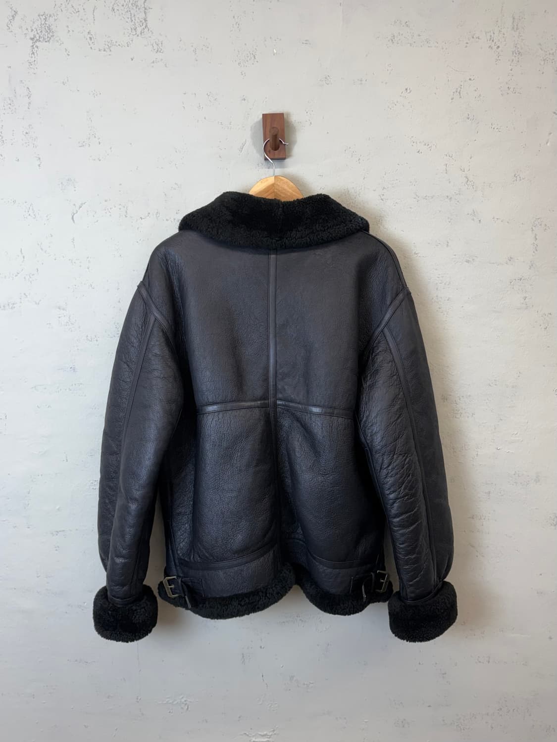 B-3 오리지날 플라이트 무스탕 자켓 블랙 상품이미지2