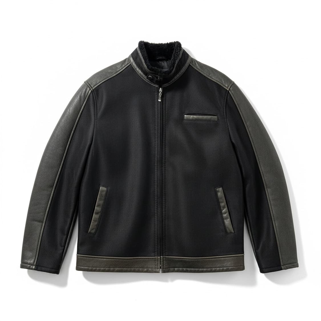 NOBLGEN 가죽 배색 자켓 상품이미지1