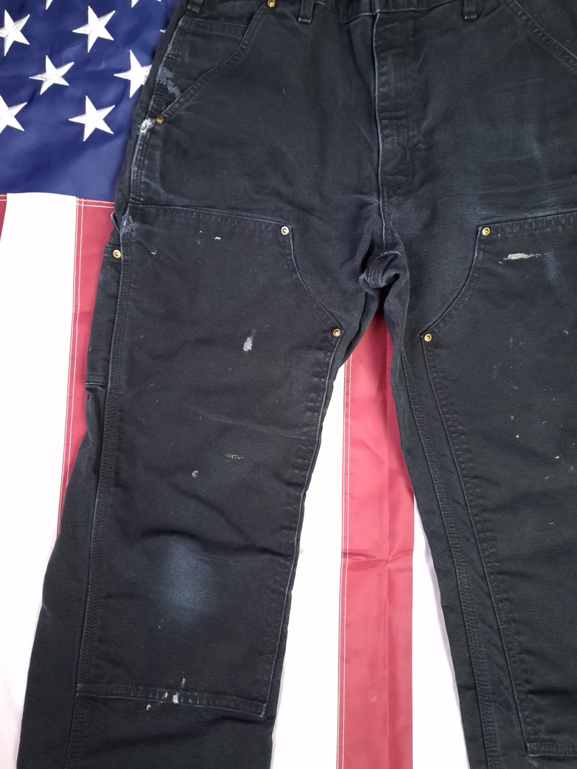 오리지날 미국제조 칼하트 블랙 더블니 워크팬츠 상품이미지8