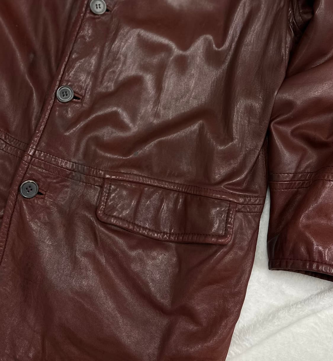 (50)발렌티노 양털 시어링 리얼 레더 코트 상품이미지4