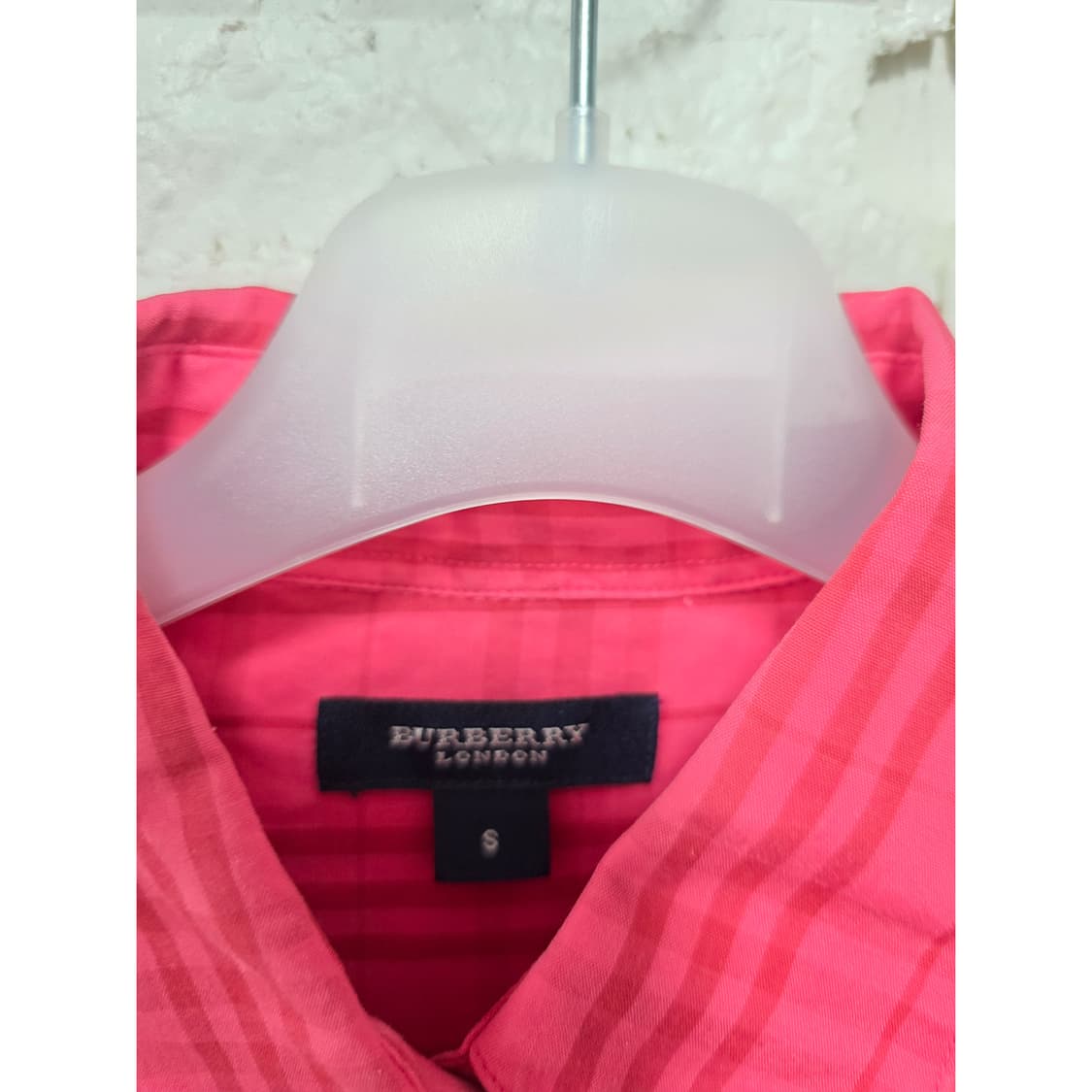 택포// 버버리 런던 핑크 체크 셔츠 S 상품이미지2