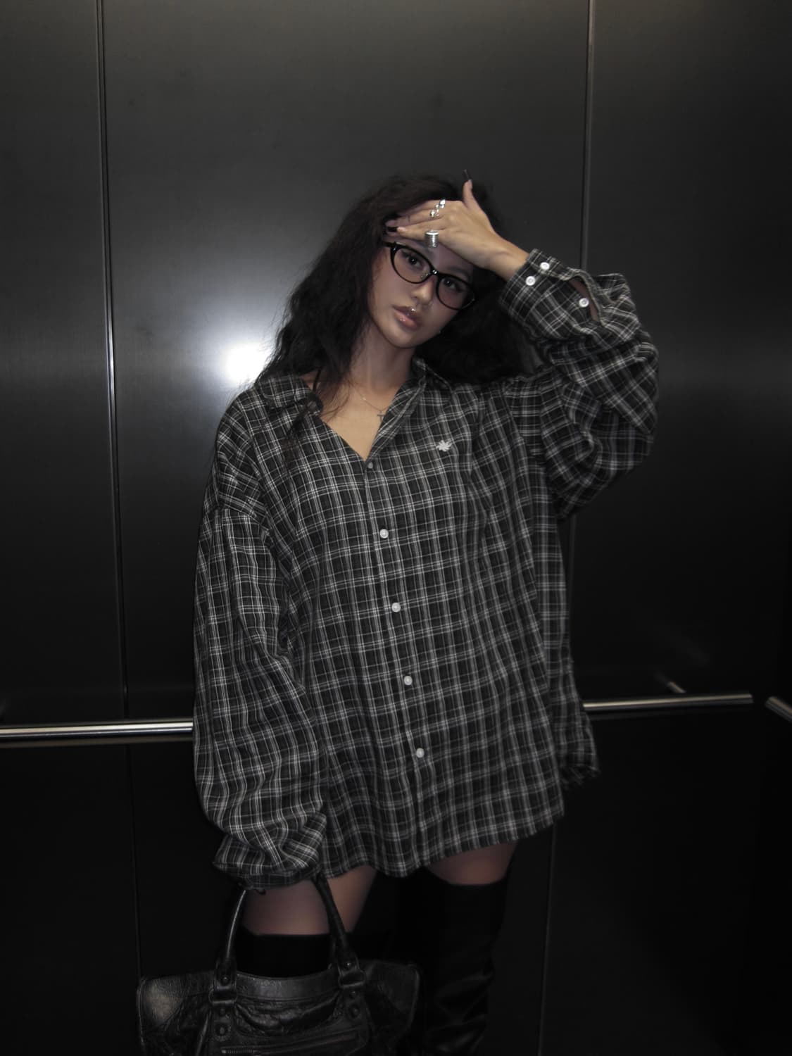 슬로우레코드하우스 체크셔츠 s사이즈 상품이미지2