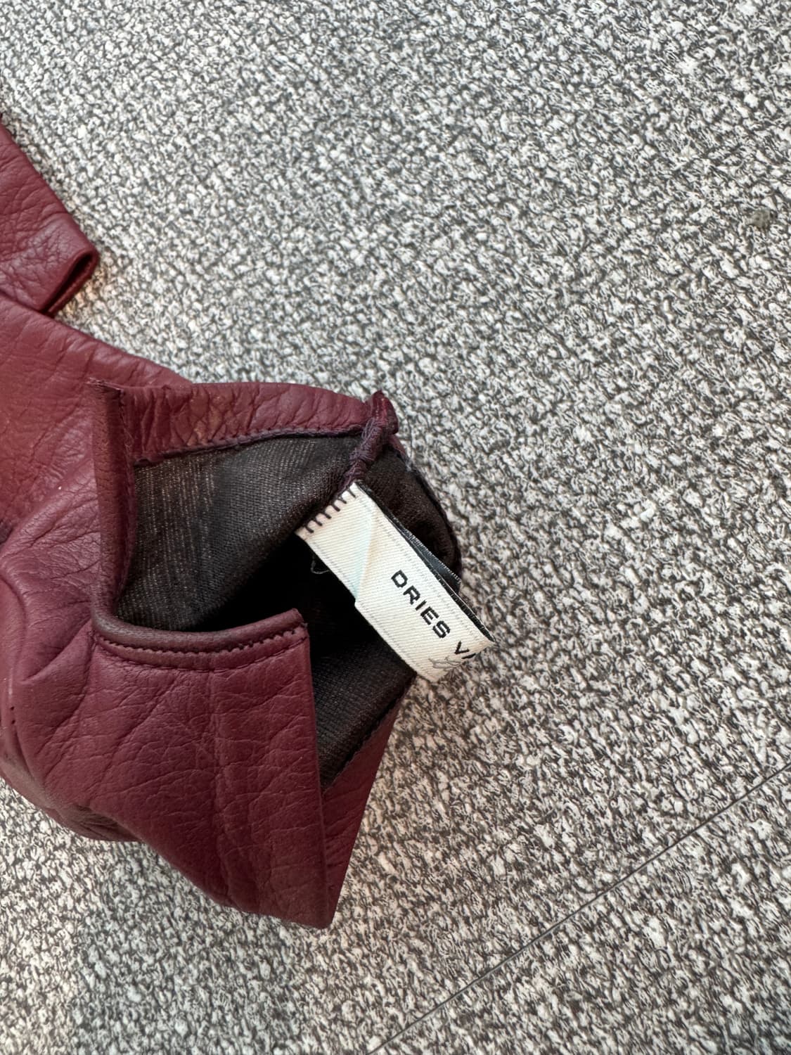 드리스 반 노튼 레더 글러브 버건디 L  상품이미지3