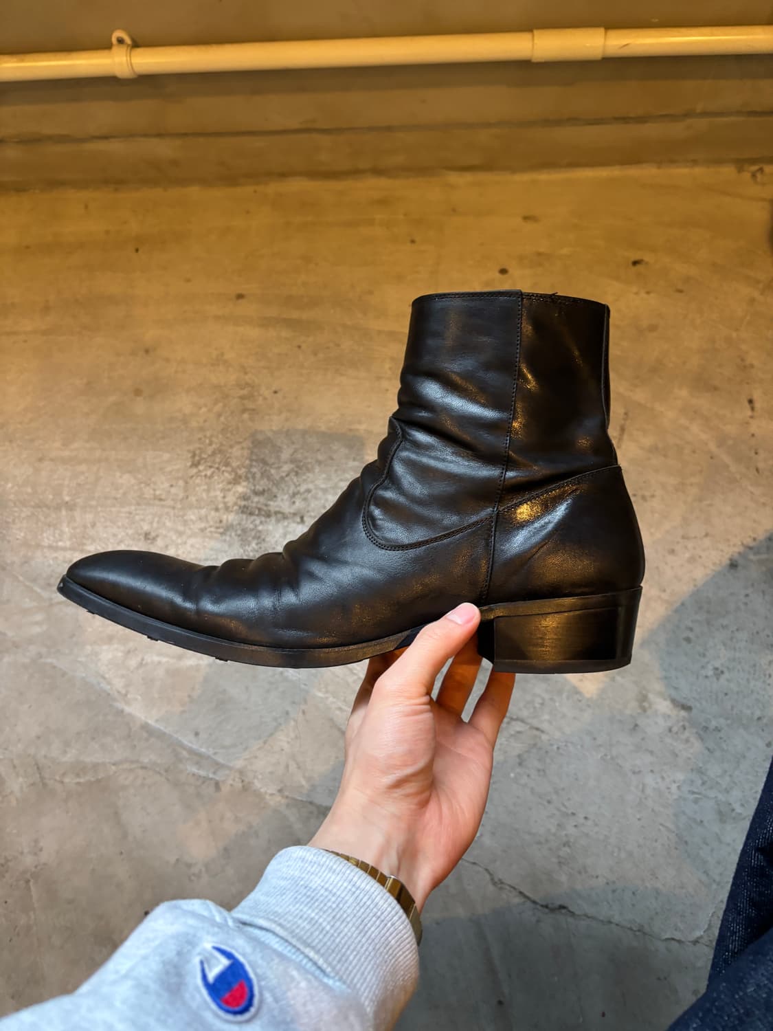 whoop de doo 훕데두 주름가공 사이드집 부츠 상품이미지1