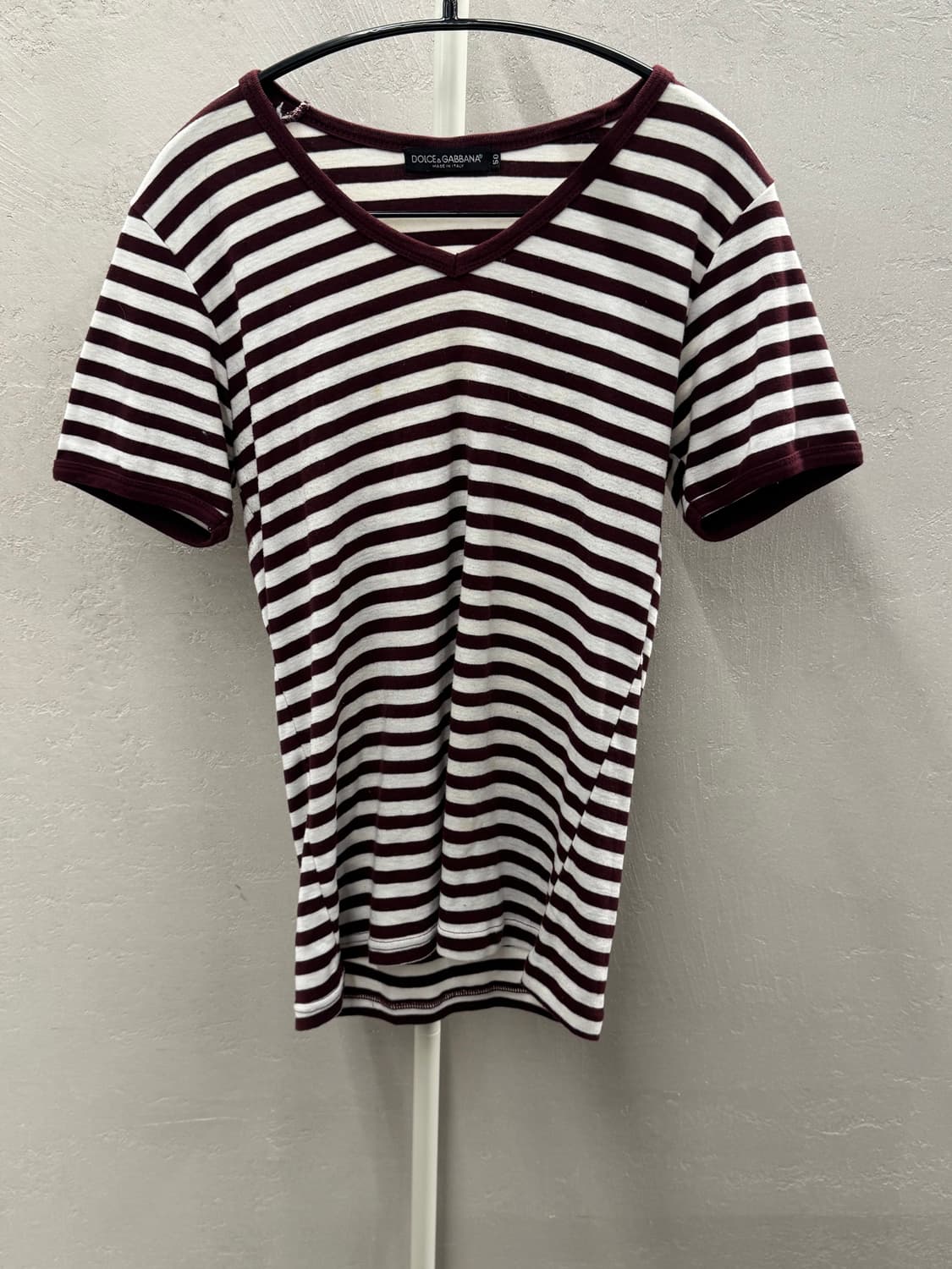 돌체앤가바나 V넥 스트라이프 반팔 티셔츠 100 상품이미지2