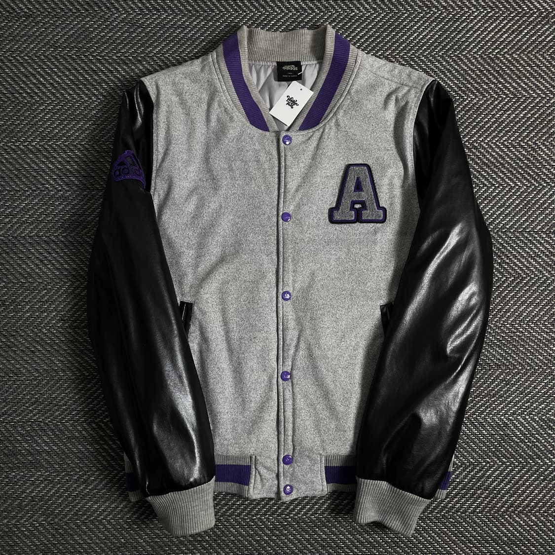 00s 아디다스 빅로고 스웻 레더 바시티 자켓o 2887 상품이미지1