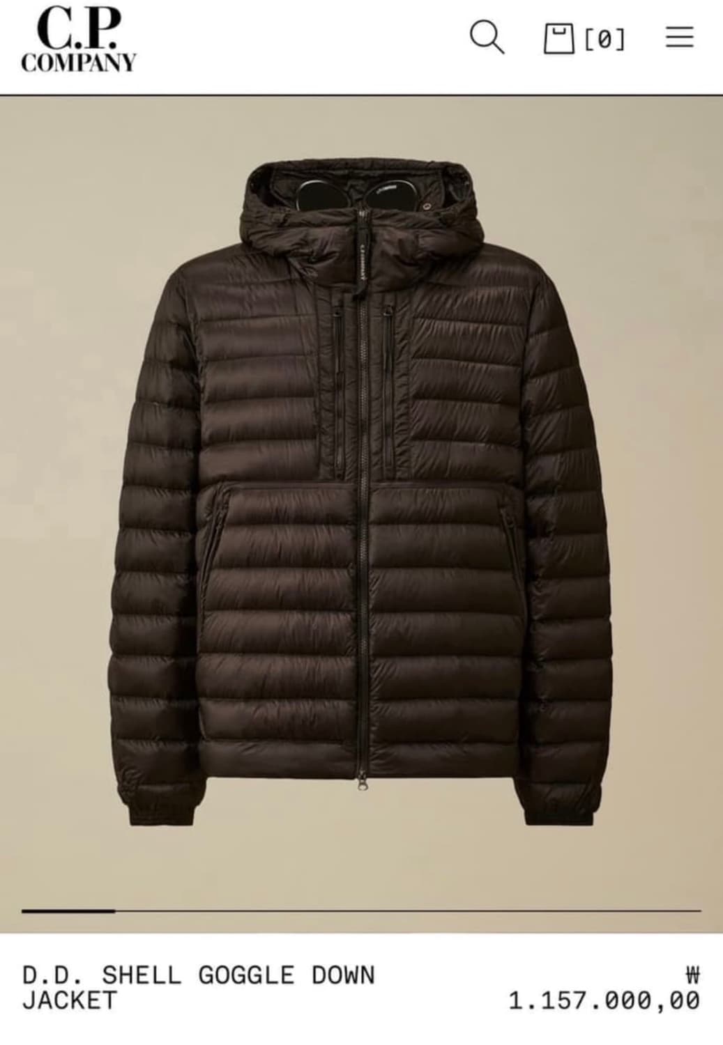 C.p company D.D. Shell goggle down jaket 상품이미지1