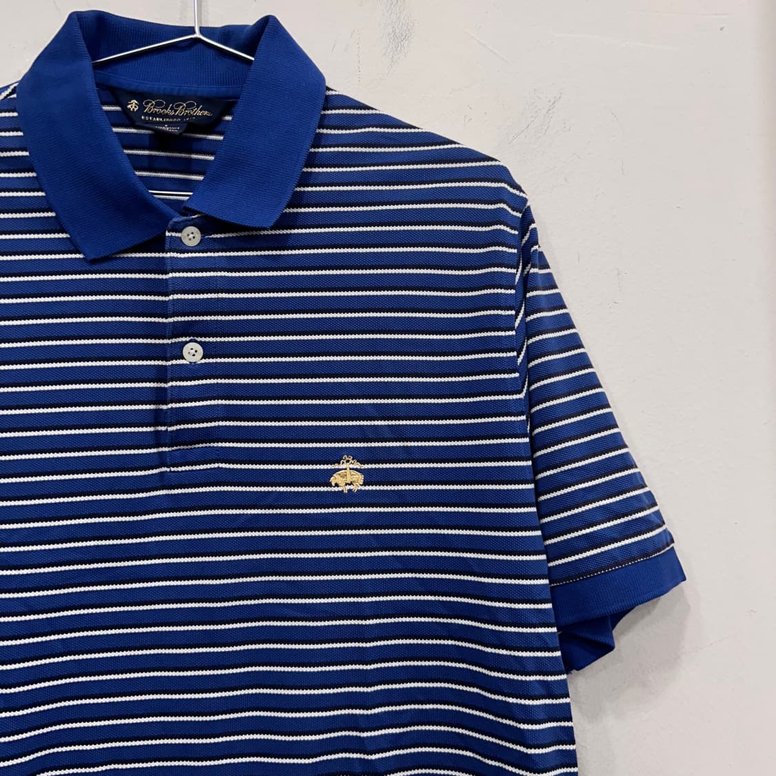 브룩스브라더스 스몰로고 스트라이프 반팔 카라티 상품이미지1