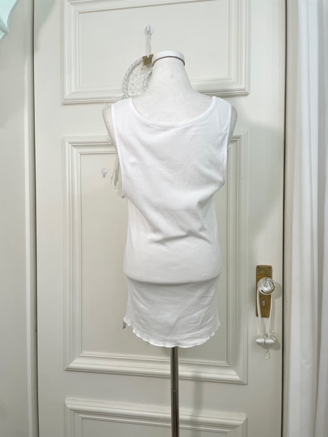 white dot shirring bow blouse 상품이미지8