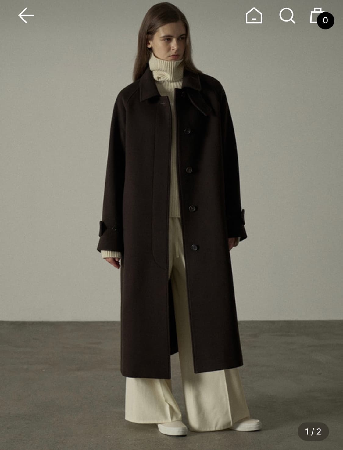 파사드패턴 캐시미어 발마칸 코트 dark brown S 상품이미지1