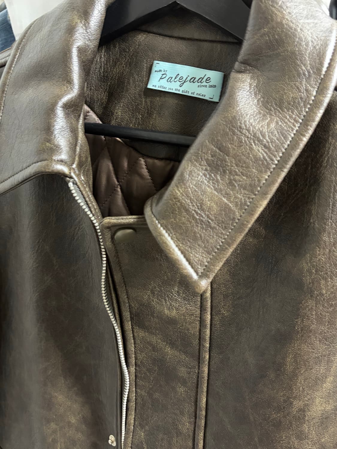 페이제이드 패디드 오버핏 레더자켓 상품이미지6