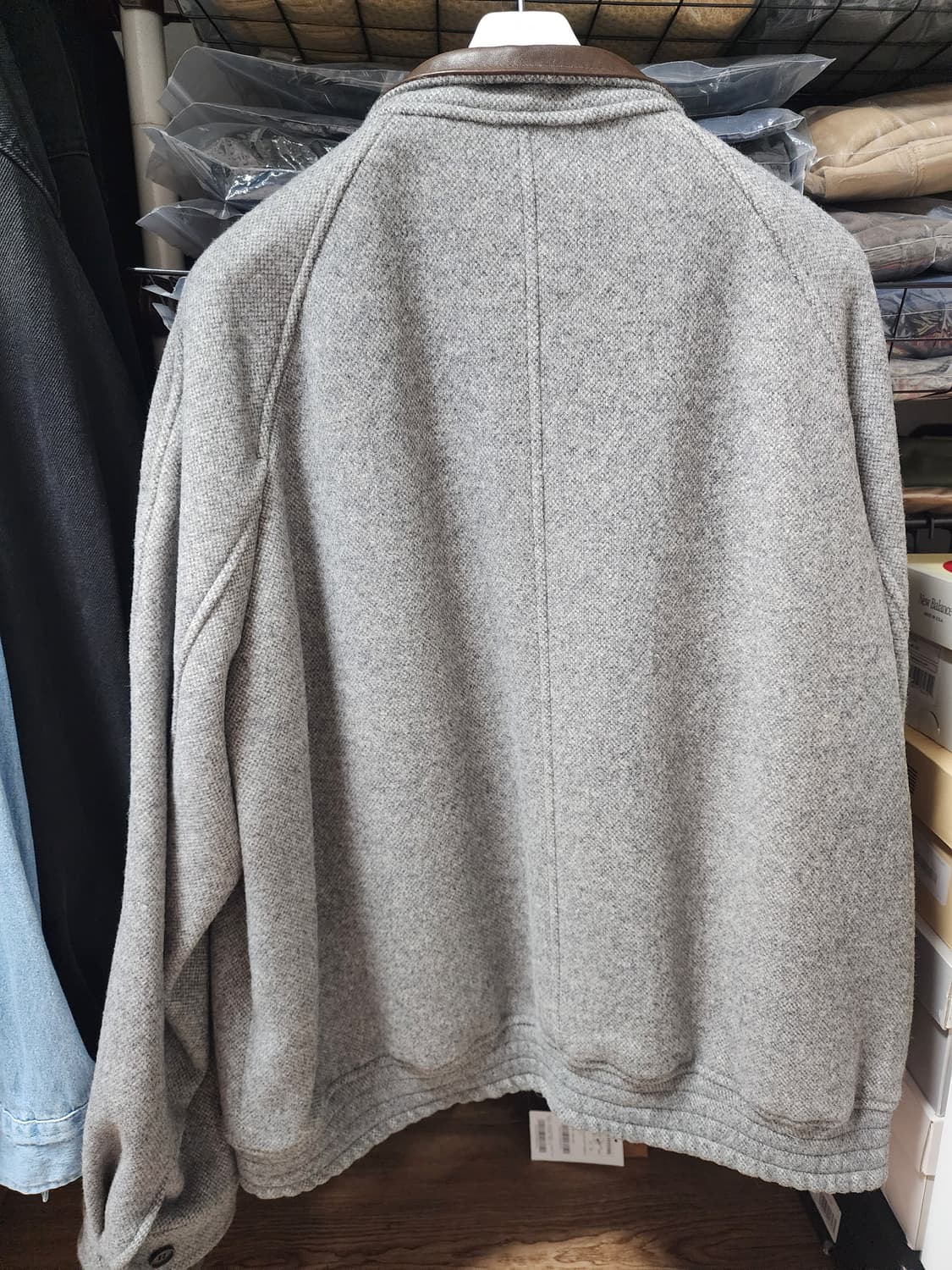 [XL][새상품] 아트이프액츠 레더 카라 캐시미어 세인트 헤링턴 자켓 상품이미지4