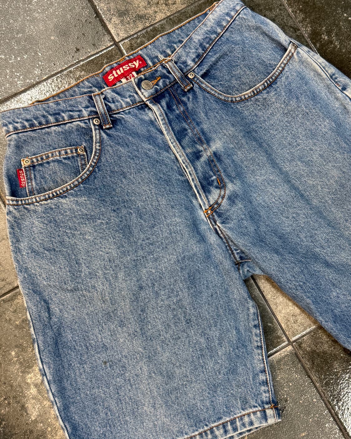 90s 스투시 데님 쇼츠 상품이미지5