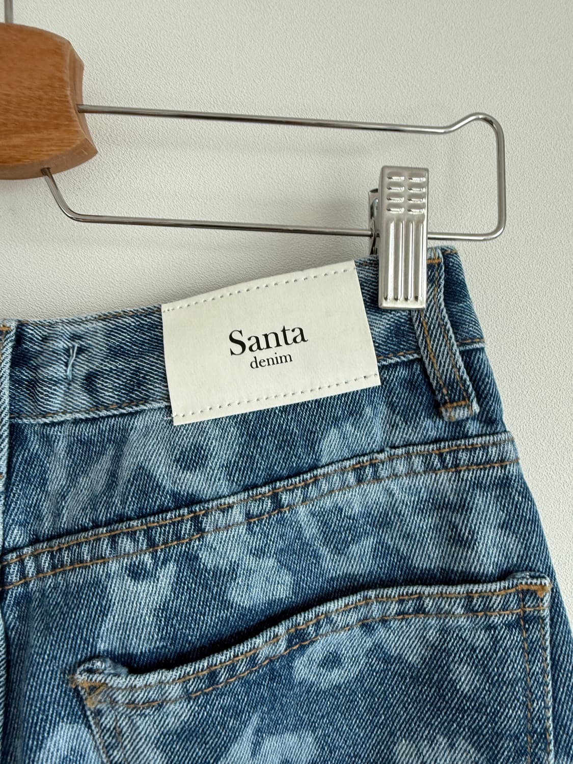 Santa 플라워 패턴 데님팬츠 상품이미지6