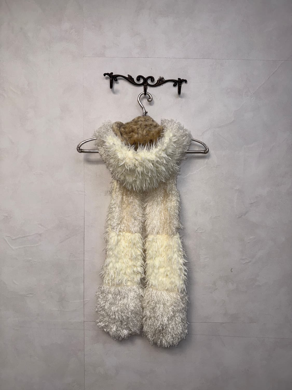 Ivory fur pocket hood muffler (새제품) 상품이미지3