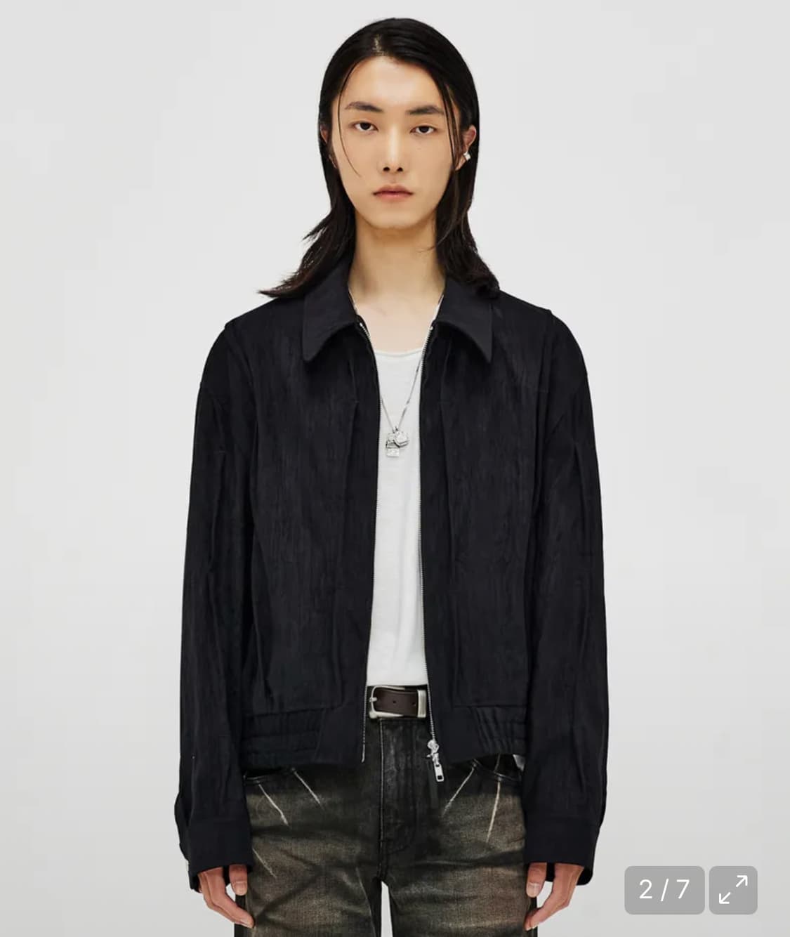 LMOOD 엘무드 닷츠 블루종 자켓 Black 46 상품이미지1