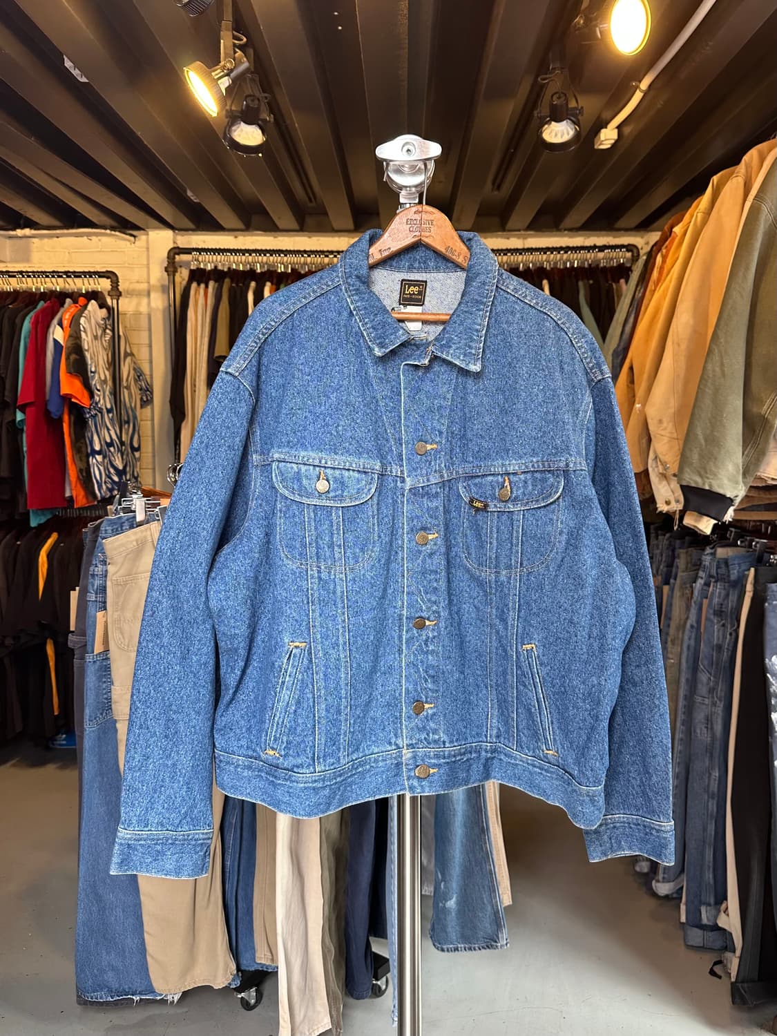 90s 리 Lee 핸드커스텀 데님 트러커 자켓 made in usa 상품이미지1